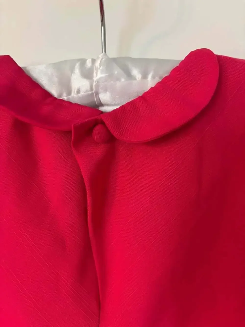 Vintage Chocolate Soup Girls Dark Pink Peter Pan Collar Dress - Size 10 (Made in